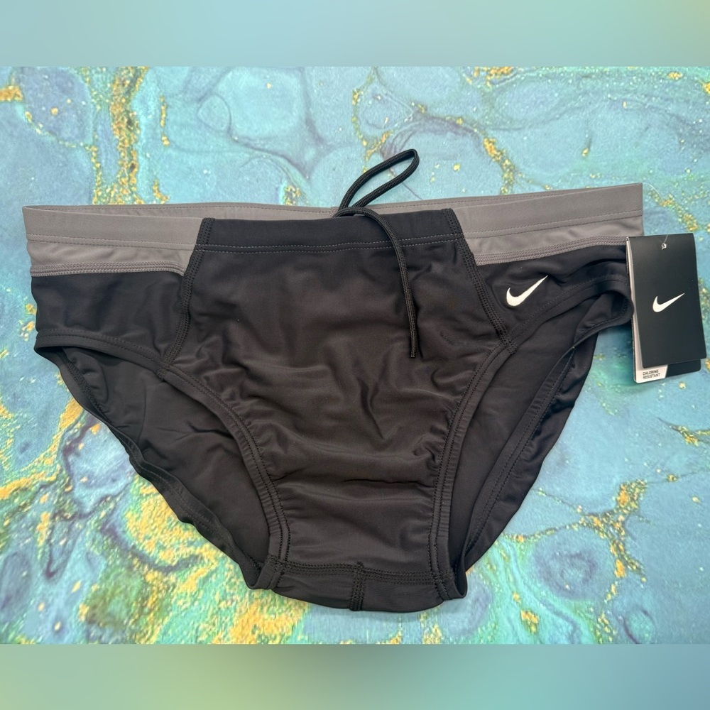 Nike Victory Color block Black and Gray Swim Briefs